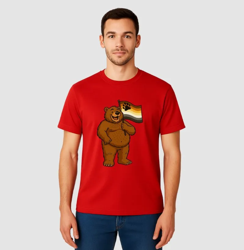 Camiseta Big Bear Holding the Flag