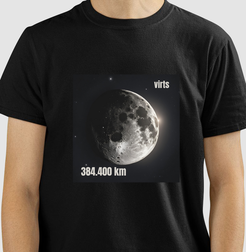 Camiseta Virts distancia da lua..