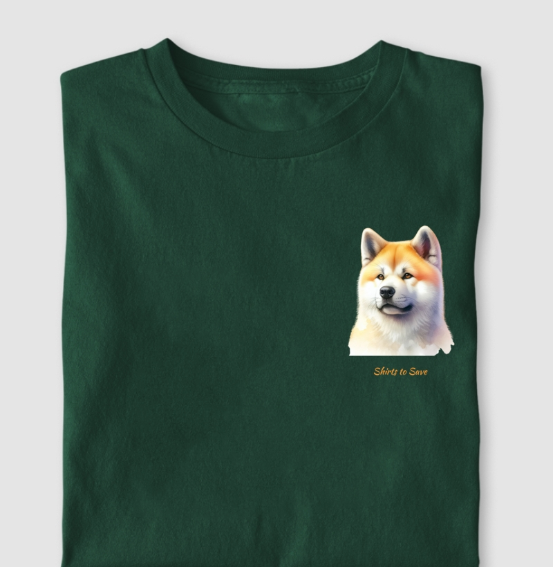 Camiseta Akita Bicolor Aquarela 
