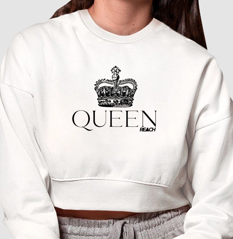 MOLETOM CROPPED REACH QUEEN