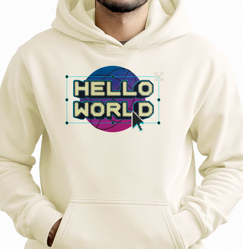 Hoodie Moletom Hello World – Pixel Vibes Edition