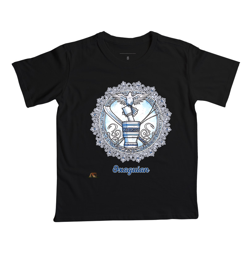 Camiseta Aruanda ê Armas de Oxaguian Sabedoria Jovem em 100% Algodão