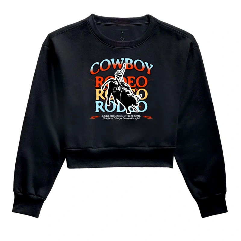 Moletom Cropped Cowboy Rodeo