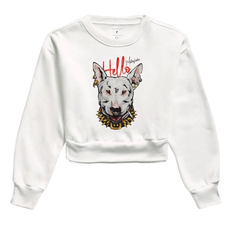 Moletom Cropped Bull Terrier Hello