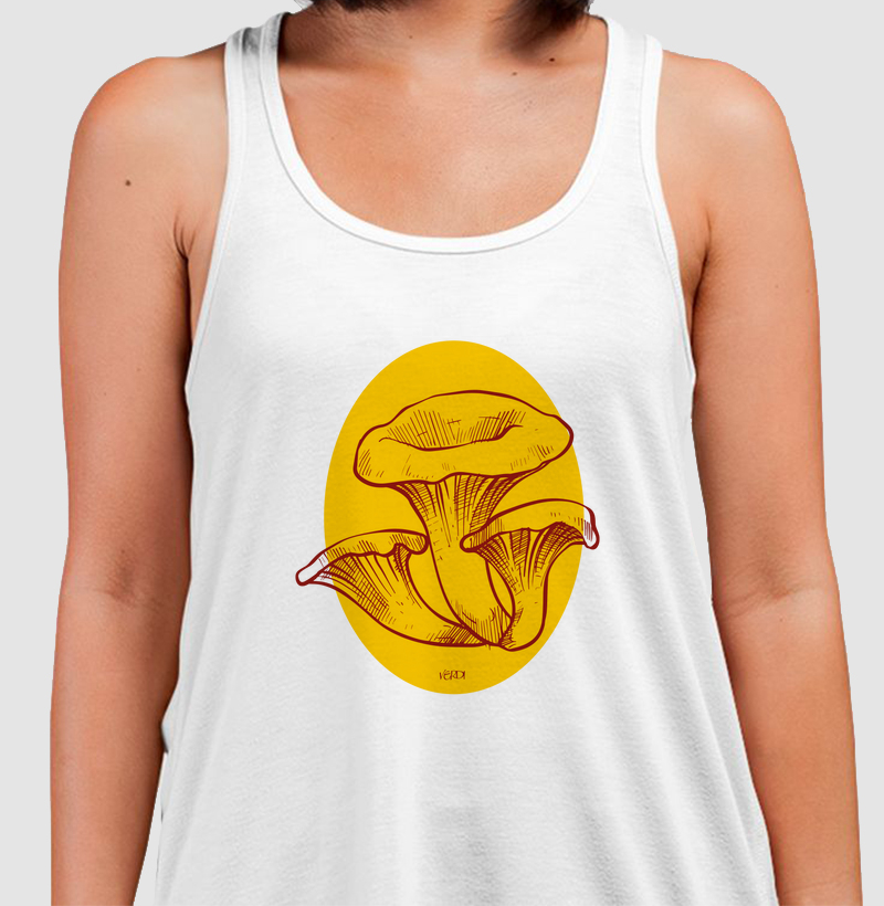 Cogumelos fundo amarelo