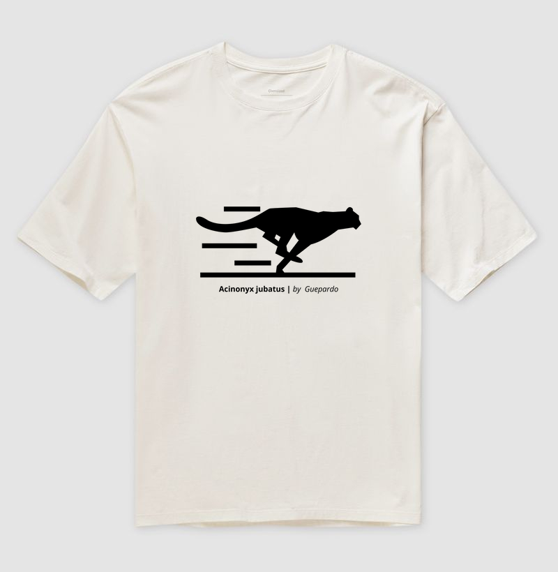 Camiseta Animalis Guepardo Oversized 100% Algodão