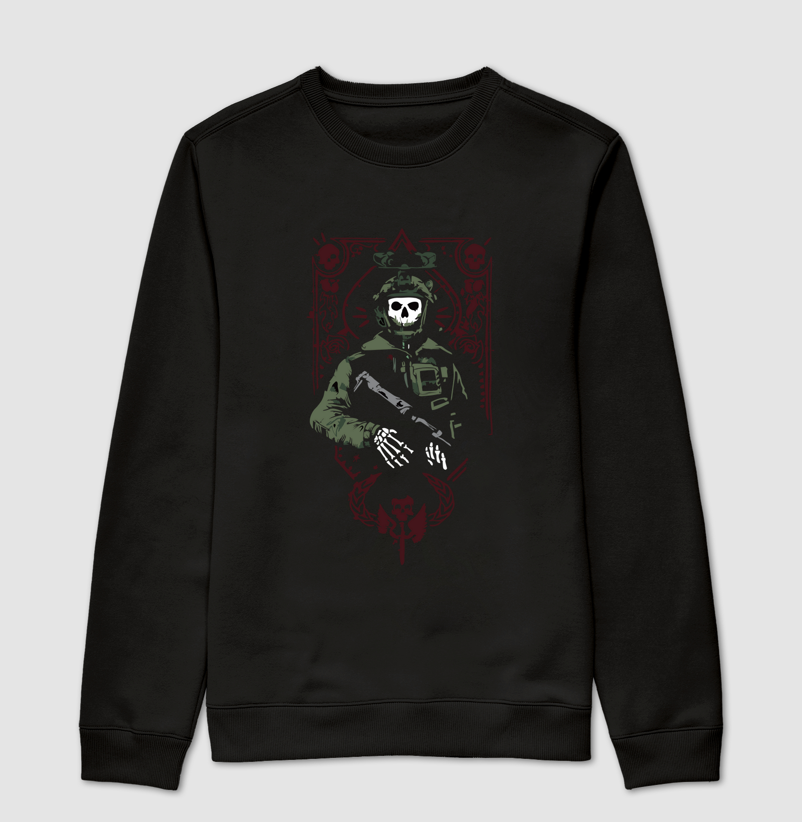 SOLDIER SKULL/ Suéter moletom