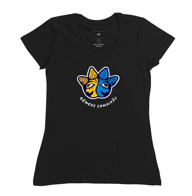 Camiseta Feminina Camaleão Signos - Gêmeos