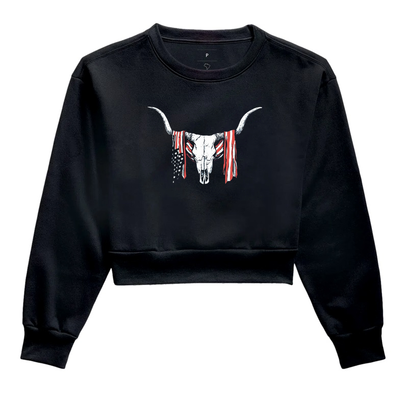 Cropped Moletom Country Rodeio EUA Magnata556