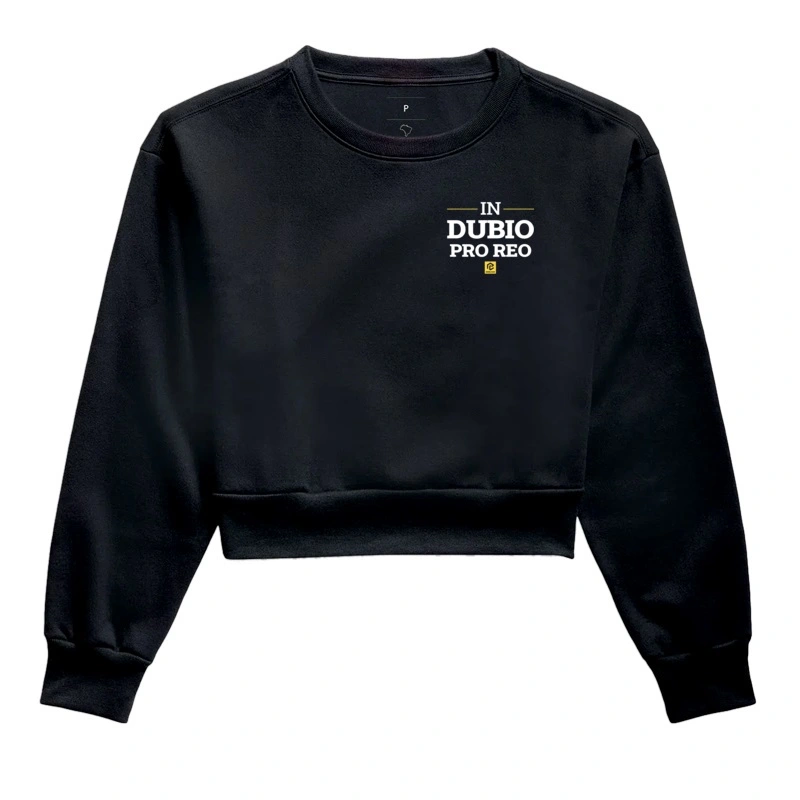Moletom cropped “In dubio pro reo”