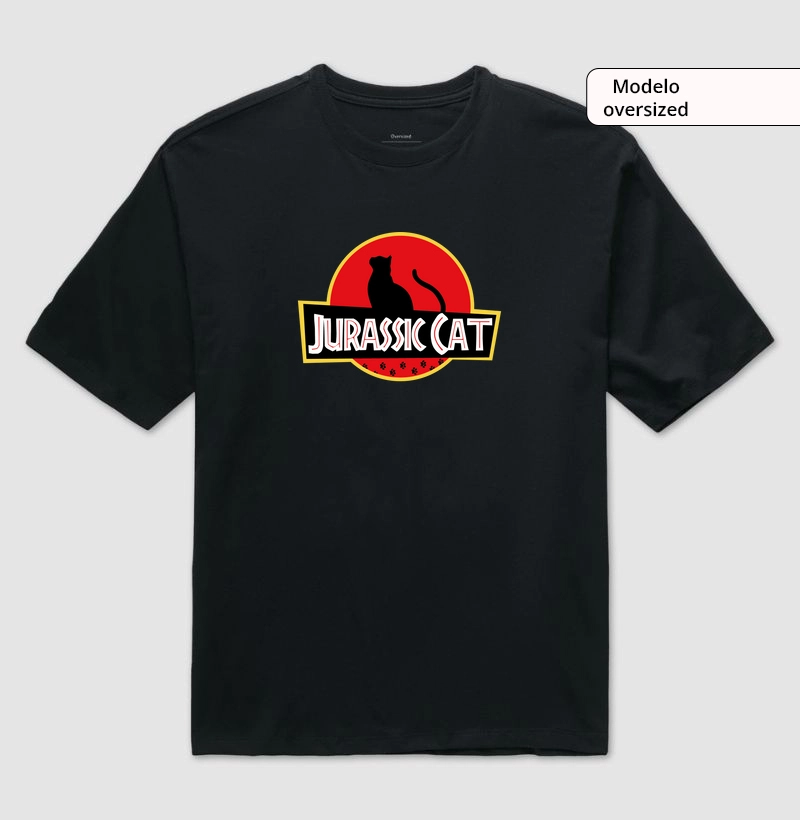 Camiseta Oversized Jurassic Cat