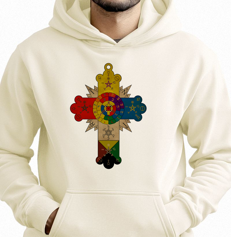 Hoodie Moletom Rosacruz – Sabedoria Hermética – Estampa Radiônica Unissex