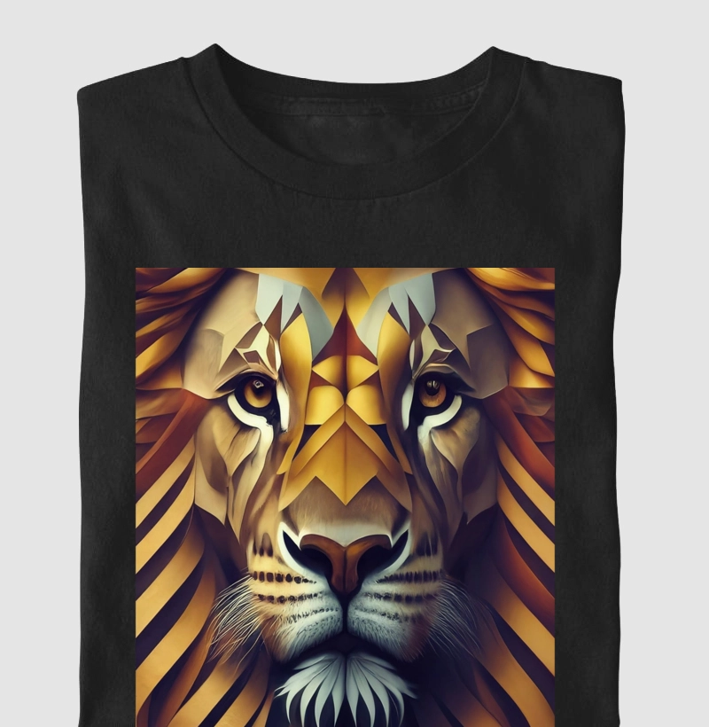 Camiseta Leão Estilo Geométrico 