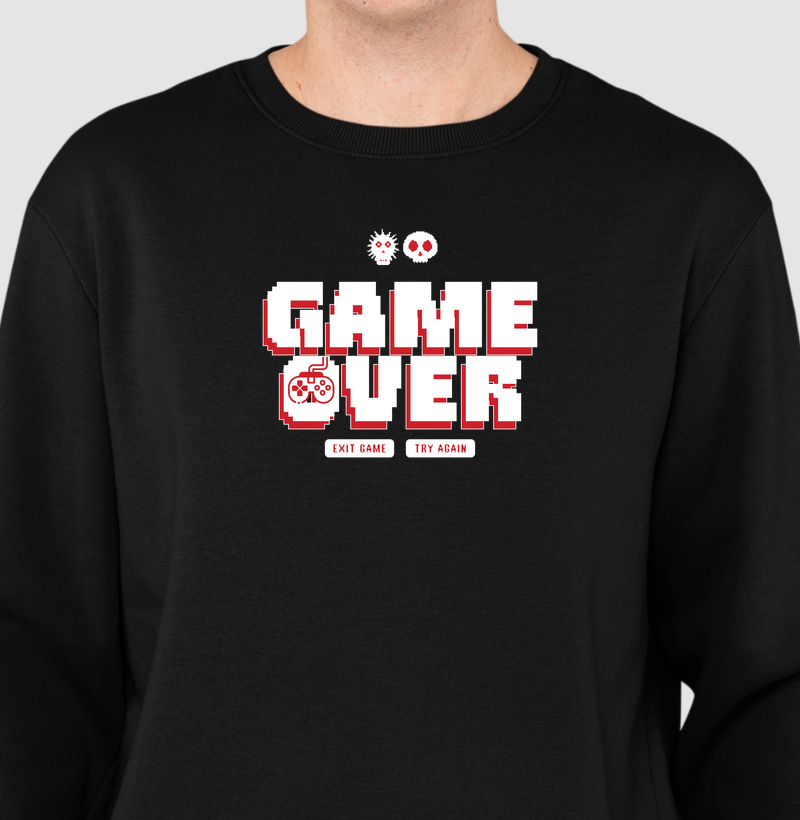 Moletom Slim “Game Over - Exit Game or Try Again”
