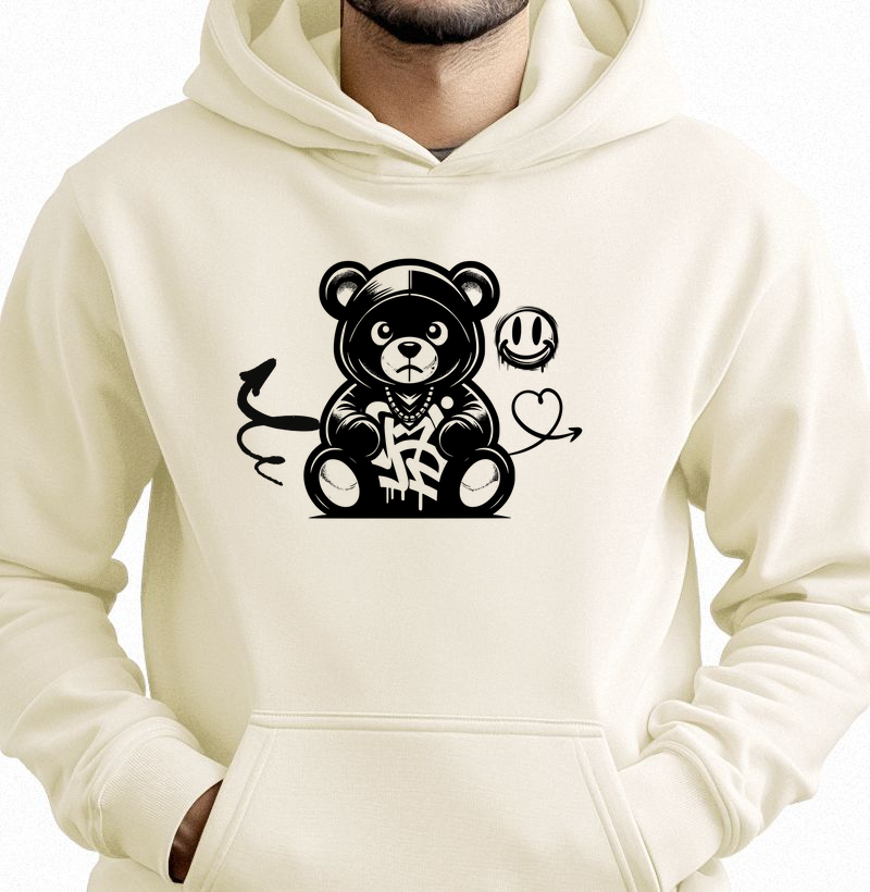 Ursinho Rebelde: Moletom com Bolso - Atitude e Estilo em Cada Detalhe