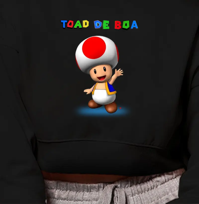 Cropped Moletom Toad de boa