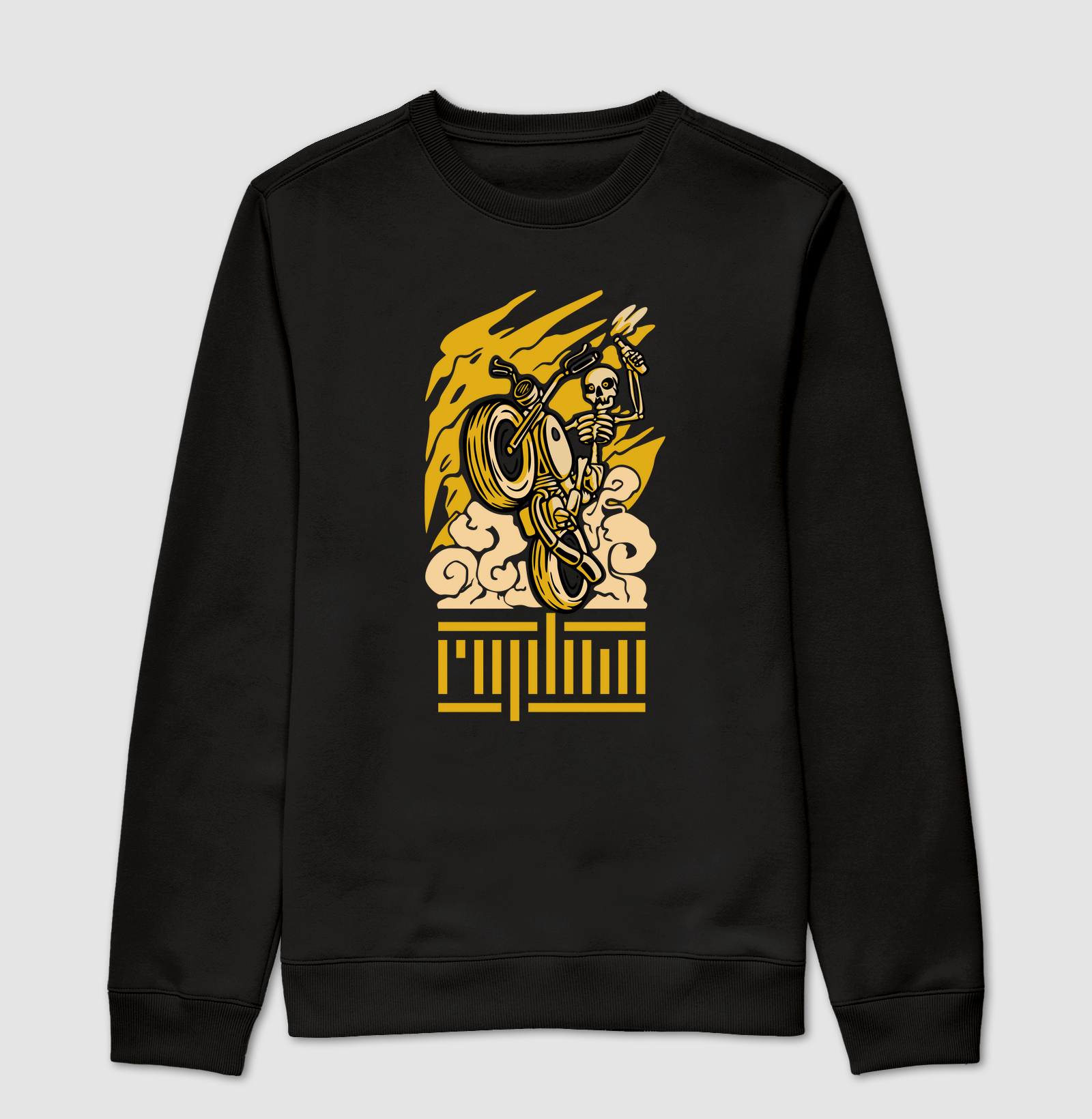 Caveira dando grau na moto