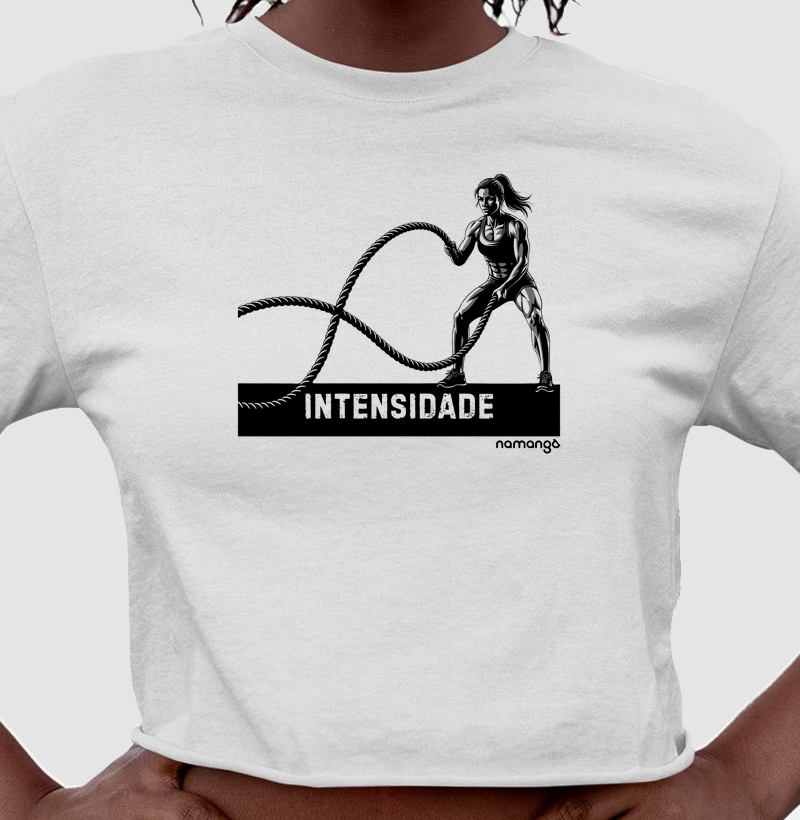 Camiseta Cropped Feminina CrossFit Intensidade com Corda – Na Manga