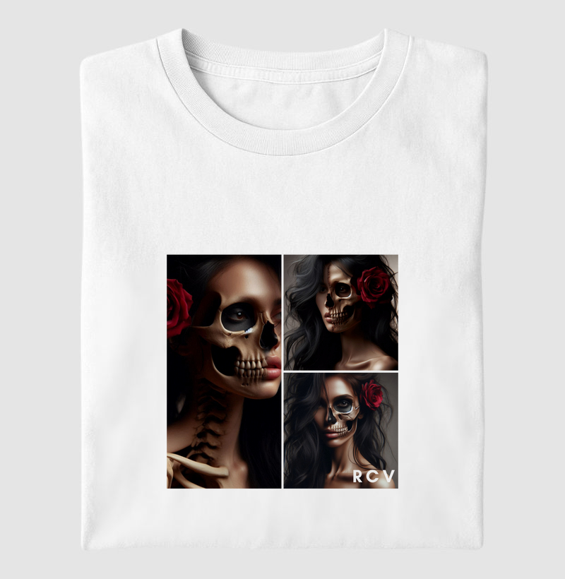Camiseta RCV Rosa Caveira trio