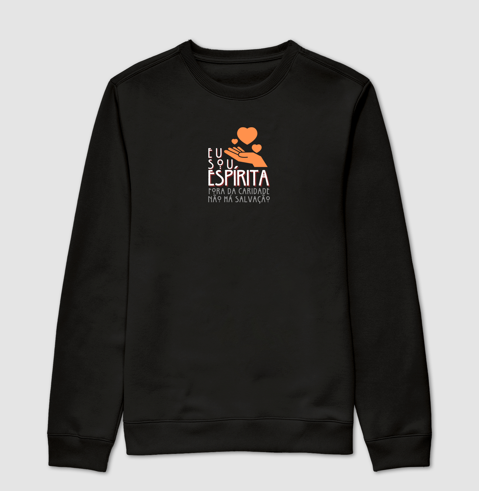 Estampa Sou Espírita Corações Preto Masc.
