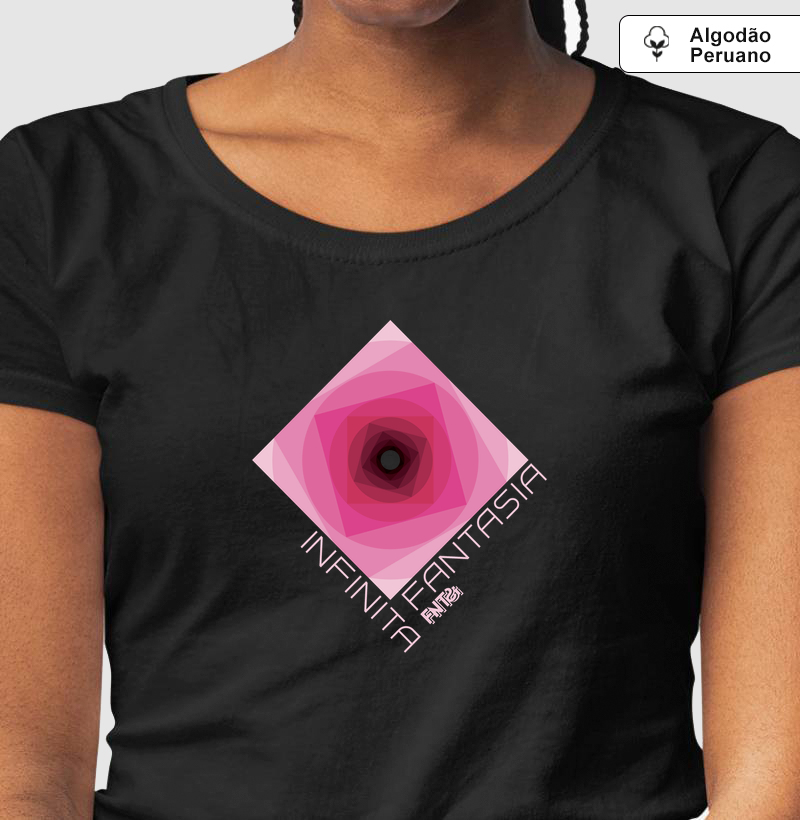 T-SHIRT "INFINITA FANTASIA" / MAGENTA ESTAMPA MÉDIA (ALGODÃO PERUANO)