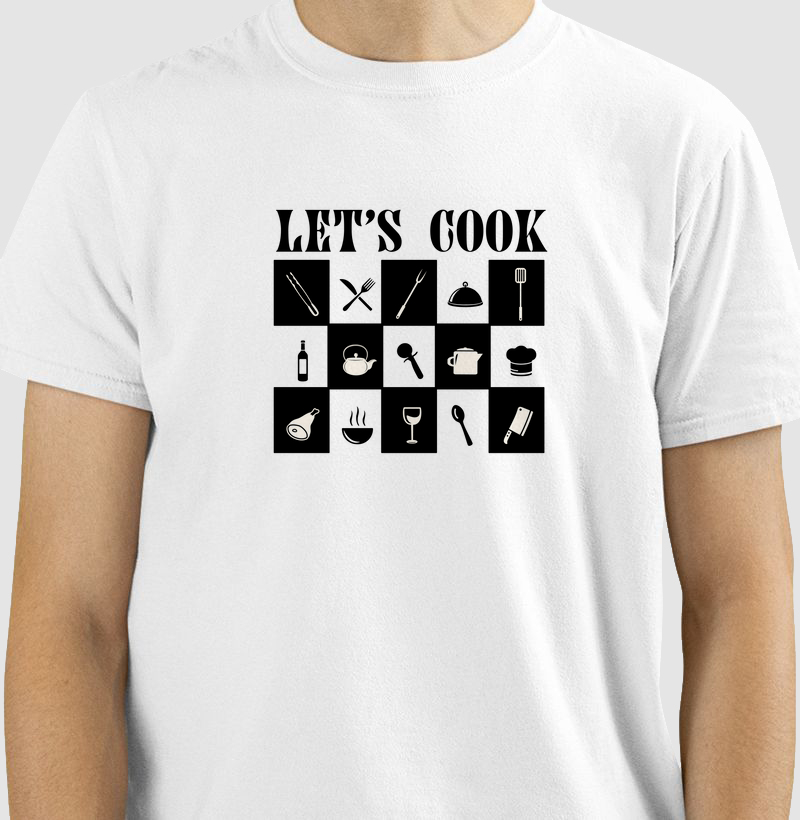 Let’s Cook: Camiseta - Estilo e Paixão para Chefs e Amantes da Cozinha