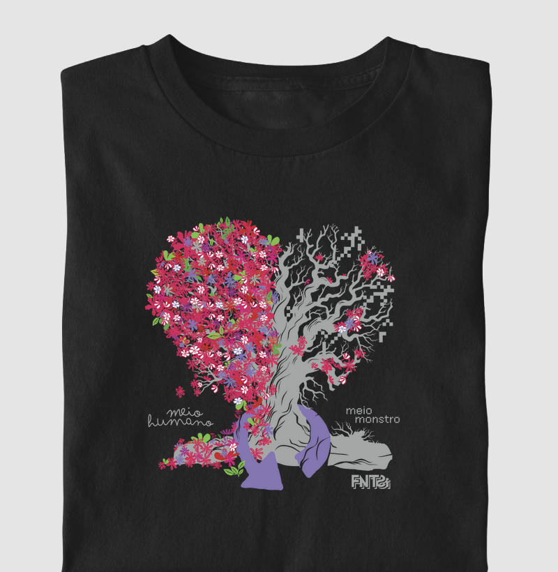 T-SHIRT "HUMANOS E MONSTROS" / ÁRVORE-CORAÇÃO