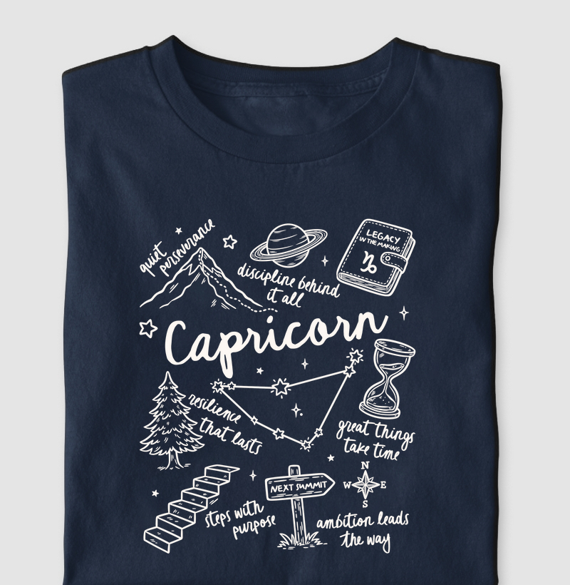 Capricorn doodle white