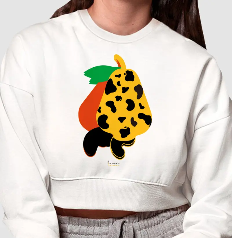 Cropped Moletom Onça de Caju