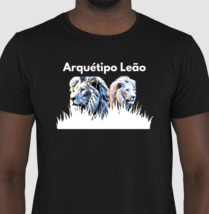 Camiseta Masculina Arquétipo Leão Branco