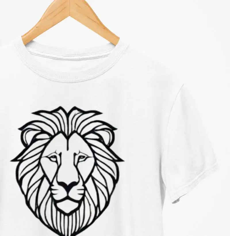 Camiseta Leão Vazado Bordas Pretas