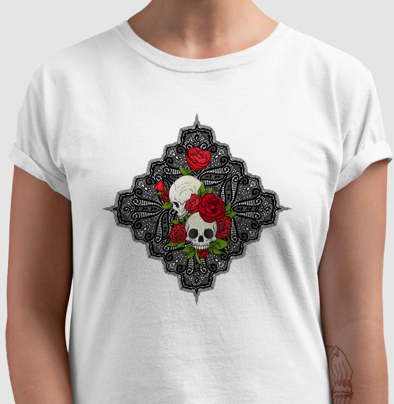 Caveira e Rosas