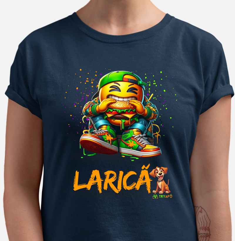 Camiseta Feminina Estampa Laricão Try Afú: Moda Urbana, Autenticidade da Cultura Hip Hop.
