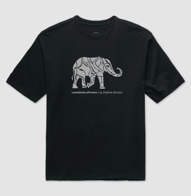 Camiseta Oversized Animalis Elefante 100% Algodão 
