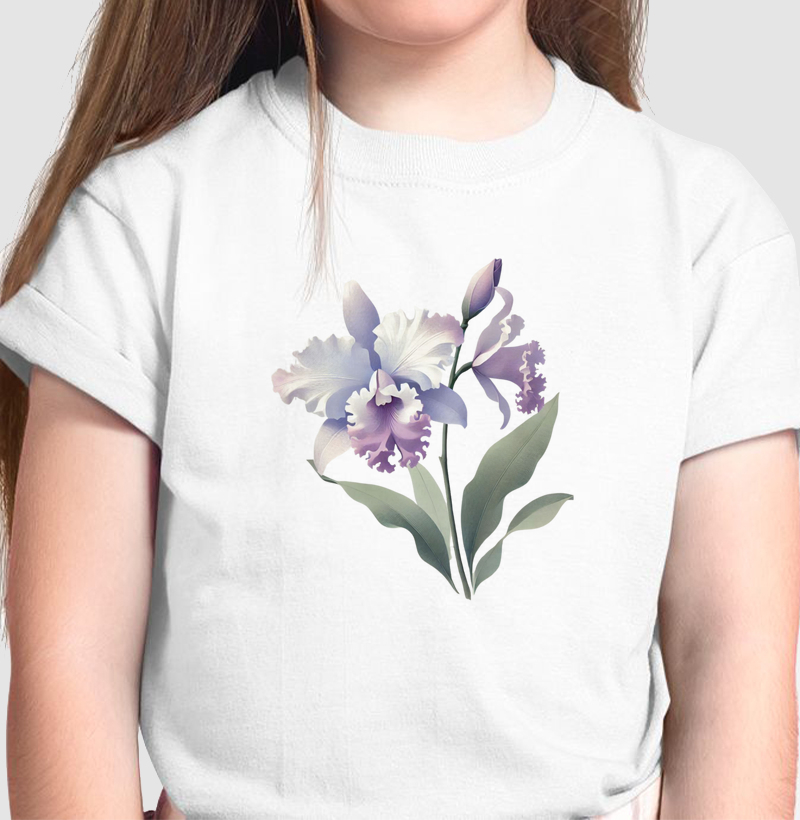Camiseta Infantil Orquídea Cattleya