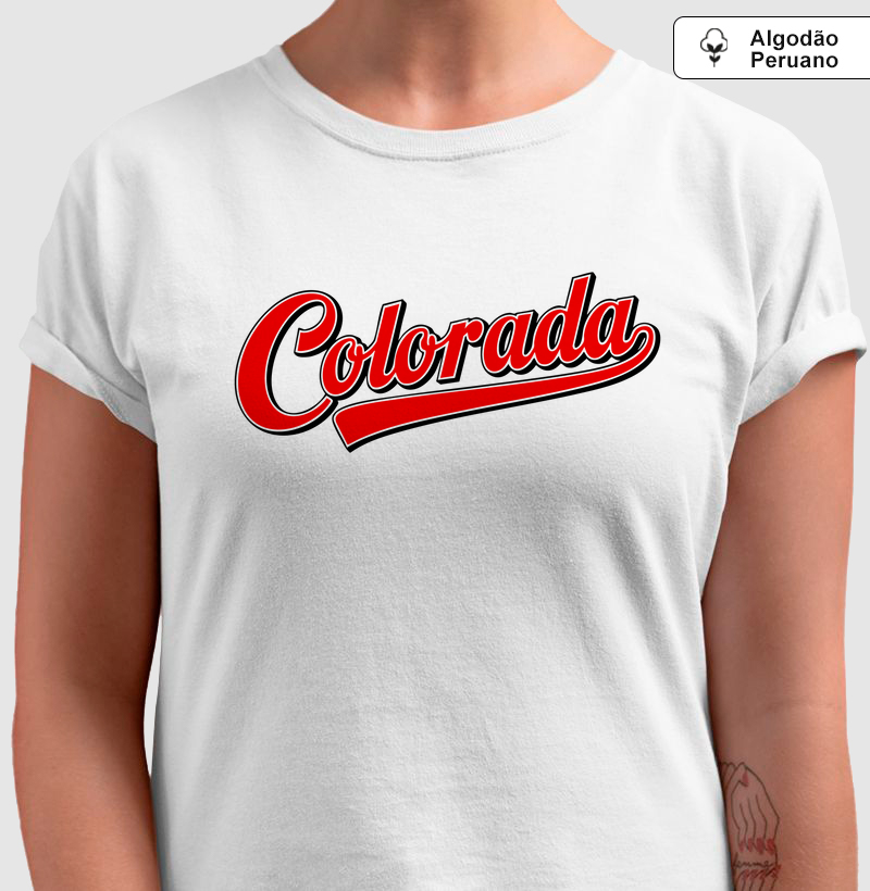 Camiseta Feminina Algodão Peruano Colorada