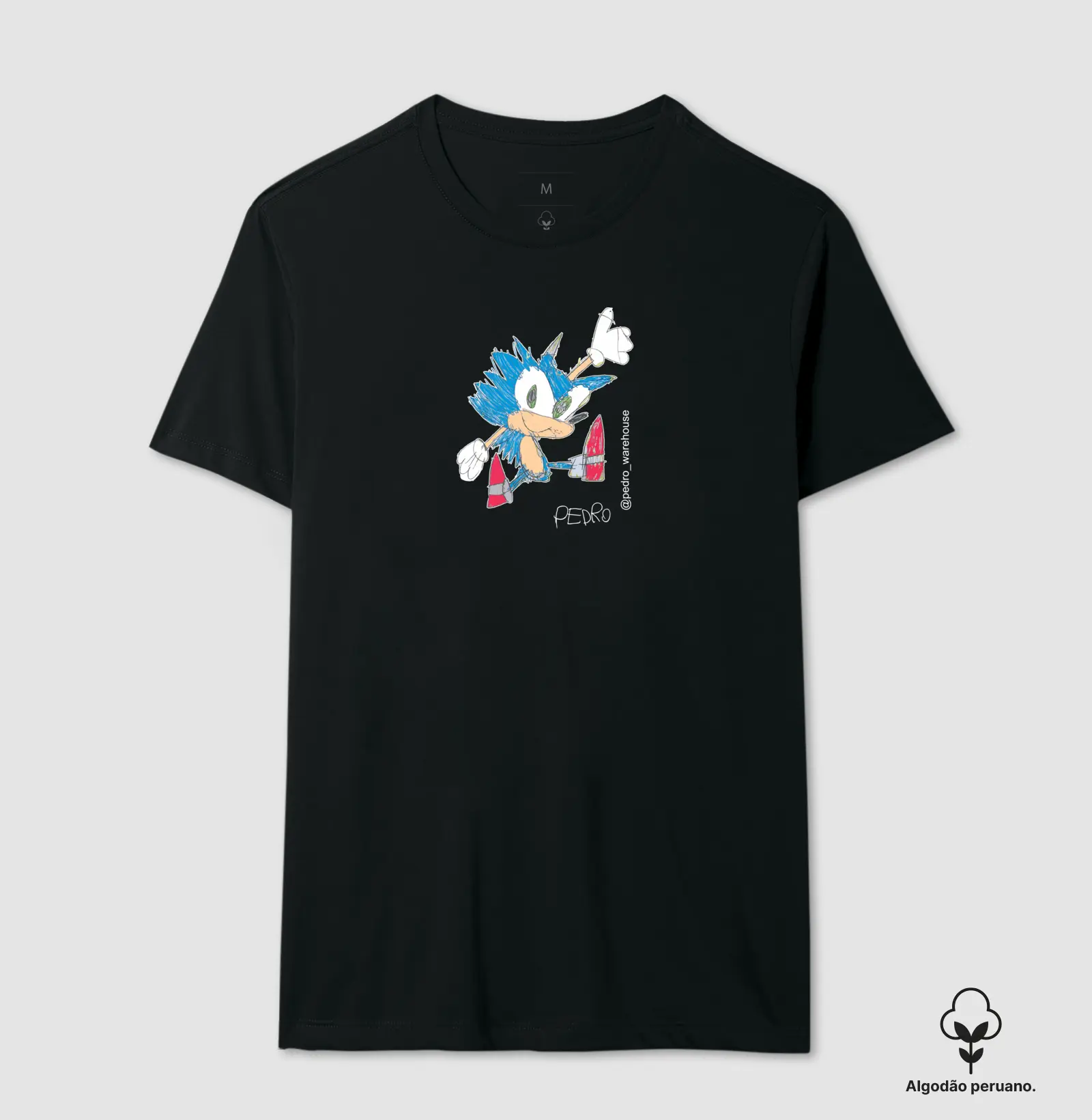 CAMISETA PREMIUM ALGODÃO PERUANO - OURIÇO SÔNICO
