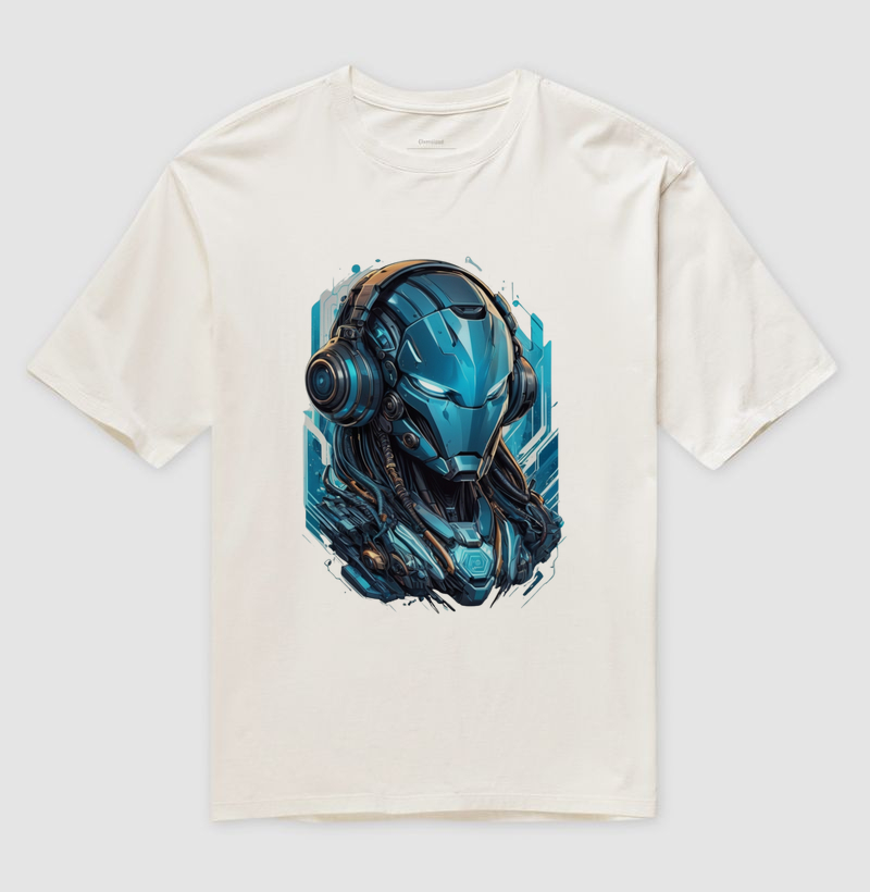 Cyber Warrior: Camiseta Oversized - Futurista