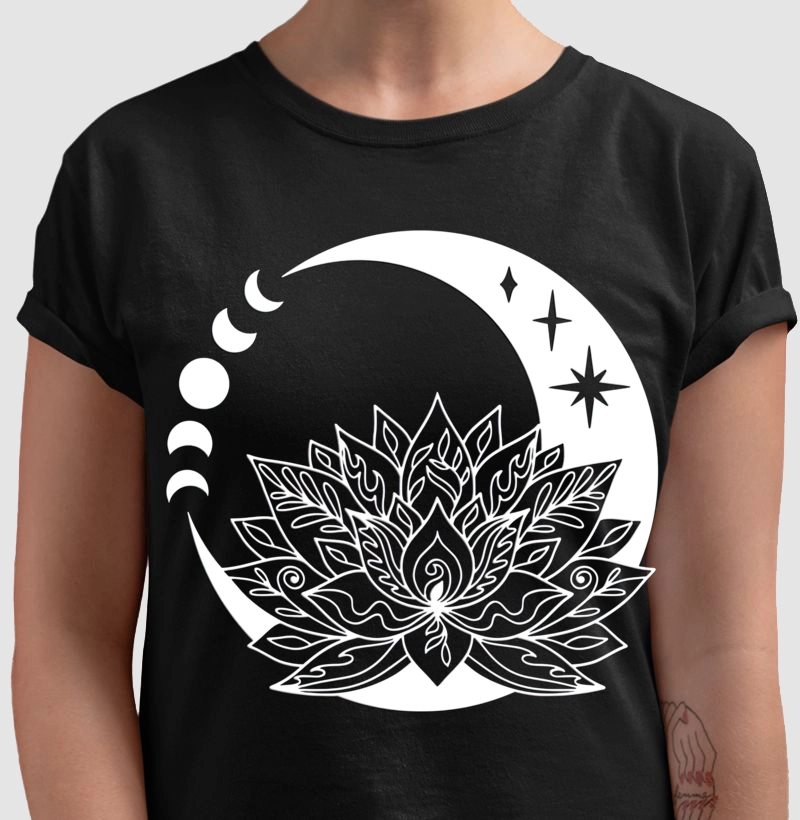 Flor de lótus e lua branco