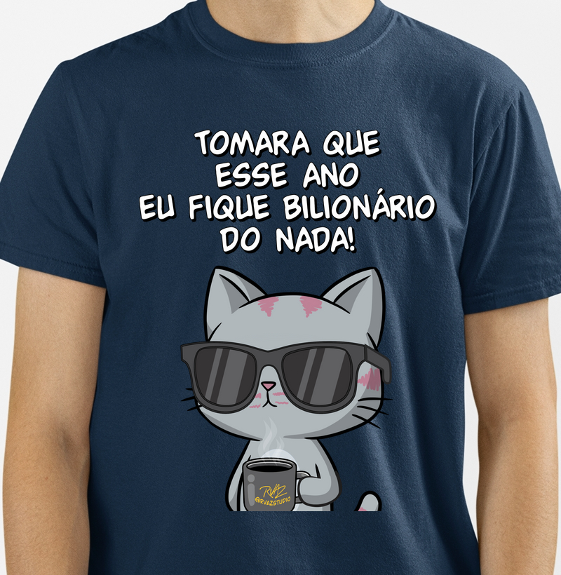 Camiseta Gato Sincero Bilionário