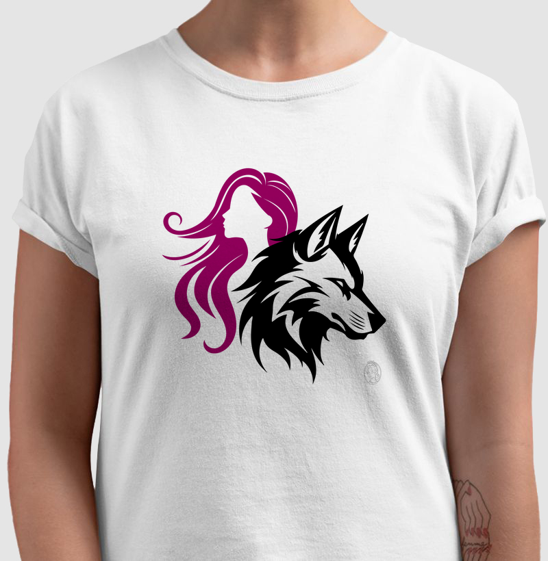 Camiseta personalizada Helenas Mulher e lobo