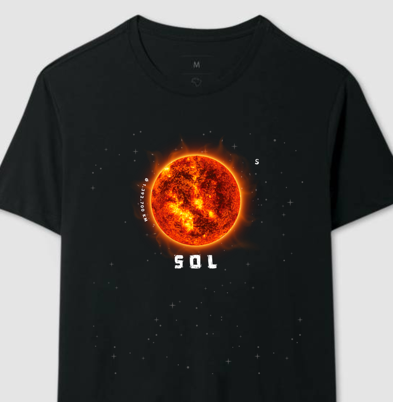 Sol, o Farol da Vida. Camiseta Supernova Estampada 