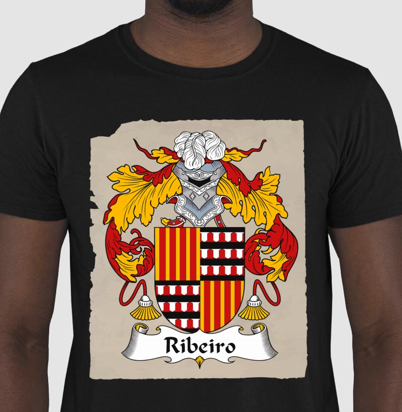 Camiseta Brasão Família Ribeiro Símbolo Sobrenomes