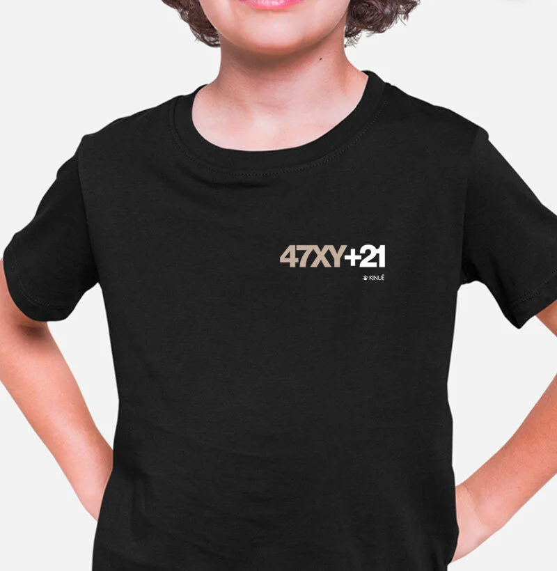 Infantil - 47XY+21 - Representação de exame cariótipo Síndrome de Down