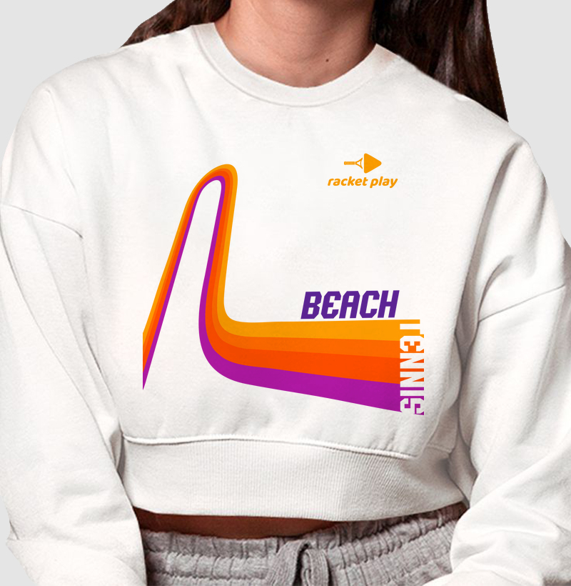 Cropped Moletom Beach Tennis - Ondas Coloridas