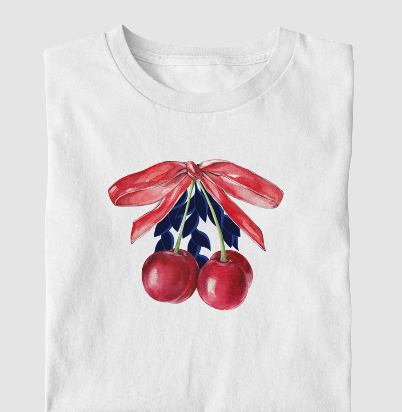 T-shirt laço e cereja