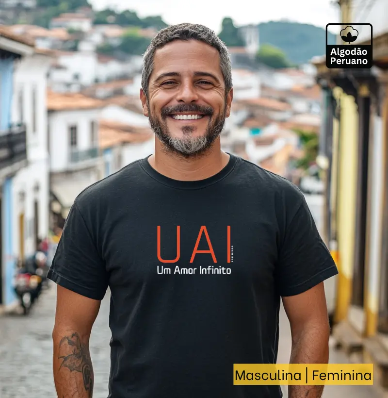 Camiseta Algodão Pima UAI - Qualidade Reserva Ink