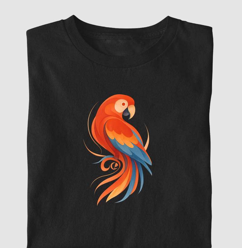 Camiseta - Arara Vermelha em Movimento