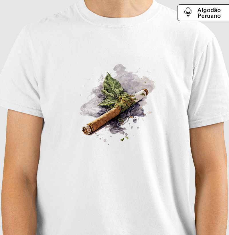 Camiseta Algodão Peruano Smoke Leaf