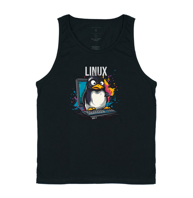 Camiseta Regata "Linux Reimagined" Logo - T.I